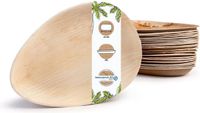 Merkloos / Sans marque Palmblad Hoogwaardig palmblad servies - 25 stuks diepe druppelvormige palmblad borden - biologisch afbreekbaar - 26 cm