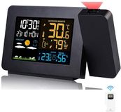 Merkloos Draadloos weerstation - Thermometer hygrometer, projectie weerstation, RCC radio klok, dubbel alarm