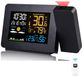Merkloos Draadloos weerstation - Thermometer hygrometer, projectie weerstation, RCC radio klok, dubbel alarm