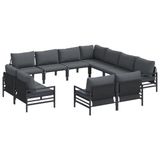 vidaXL Tuinbank Set 11-delig Antraciet Staal