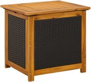 vidaXL Tuinopslagdoos - Massief Acacia Hout - Zwart - 60 x 50 x 56 cm