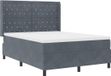vidaXL Boxspringbed met matras, donkergrijs, 160 x 200 cm, fluweel