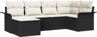 vidaXL Tuinbank Set 2-zits Zwart Polyrattan