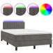vidaXL Boxspringbed met matras en LED-verlichting, donkergrijs, fluweel, 120x200 cm