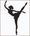 LANARTE Borduurpakket Kruissteek Schilderij BALLET SILHOUET Handwerkpakket voor Wanddecoratie 11,5 x 14,5 cm Borduurwerk met Telpatroon DIY Kit Moderne Kruissteek Cadeau Knutselen Voor Volwassenen