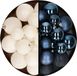 Decoris Kerstballen 60x stuks - mix wol wit/donkerblauw - 4-5-6 cm - kunststof - kerstversiering