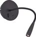 Brilliant Jutta - Applique murale - LED 2.8 avec bras flexible et interrupteur - Fonction USB - Noir