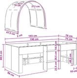 vidaXL Bed met Tunnel 3 st Sonoma en Lichtblauw Bewerkt hout