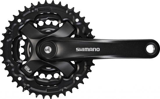 Shimano FC-TY501 Crankstel 6/7/8-speed 48-38-28T 170mm - Zwart