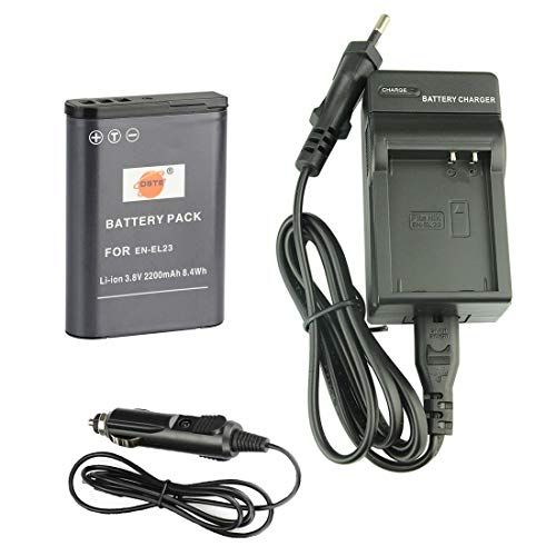 DSTE DSTE® Vervangende accu en DC152E reislader, compatibel met Nikon EN-EL23 Coolpix P600 Coolpix S810c Coolpix P900 Coolpix P900S digitale camera
