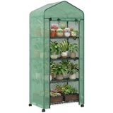 Outsunny Kas Staal, Kunststof 69L x 50B x 165H cm Groen