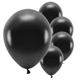 Partydeco ballonnen - 200x stuks - zwart - biologisch afbreekbaar - milieu vriendelijke feestversieringen - rond - feestartikelen