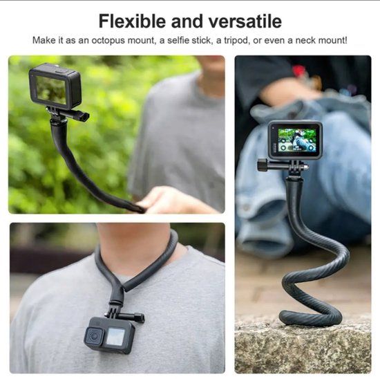 TELESIN Flexibele Selfie Stick - Insta360, GoPro, Smartphone - Zwart