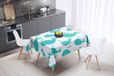 Bonamaison Tafelkleed, Anti-Mold, Sneldrogend, Waterdicht, 100% Polyester Tafellaken, Turkoois, wit, 140 x 140 Cm