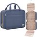 NISHEL Toilettas voor dames, draagbare hangende organizer voor shampoo, conditioners, borstelset in volledige grootte en reisformaat accessoires, Egeïsche blauw, L, Stijlvol
