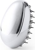 Merkloos / Sans marque Makito Western Europe Haarborstel - anti-klit - zilverkleurig - 9 cm - voor onderweg