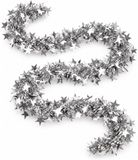 Inge's Christmas Decor Gmbh Guirlande argent 750cm - Guirlande film lametta - Argent décorations de sapin de Noël