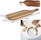 TABLA Hout Naturell Bruin Rechthoek Tapas plank - Houten tapasplank - Brood plank - Borrel plank - 50x16cm