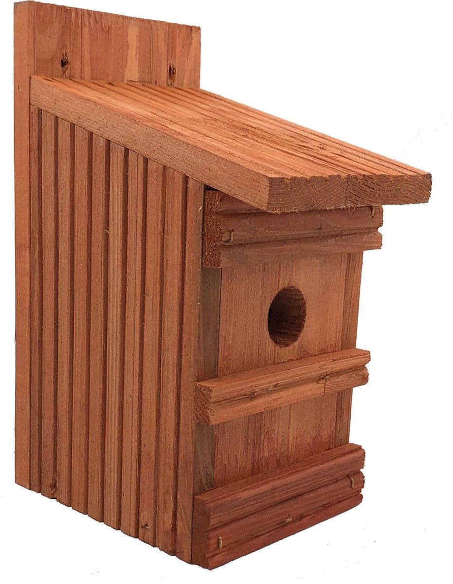 Garden Spirit Vogelhuisje Pimpelmees Nestkast Vlonderhout - Roodbruin - Ø 27 mm - Vogels