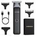 BarberBoss Draadloze tondeuse voor mannen, baardtrimmer met T-bladen, waterdichte verzorgingsset met 4 geleidekammen, LCD-display, snel opladen via USB, gezichts- en lichaamshaartondeuse (zwart)