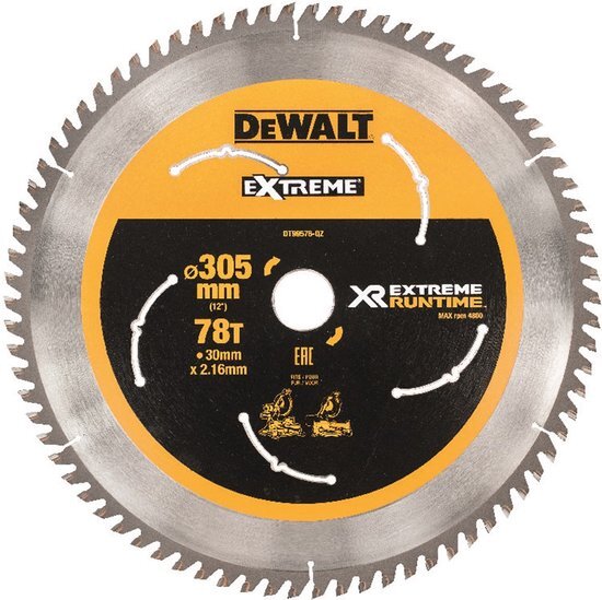 DeWALT Cirkelzaagblad voor Hout | Extreme Runtime | &#216; 305mm Asgat 30mm 78T - DT99576-QZ