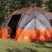 vidaXL Tente dôme avec toit Gris et Orange 475 x 475 x 235 cm taft