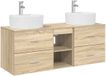 vidaXL Badkamerkast - set - 3 - st - Sonoma - Eiken - 129 - x - 44,5 - x - 82 - cm