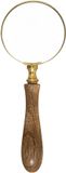 Atmosphera Vergrootglas/loep mangohout en glas met goudkleurige rand