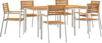 vidaXL - Eettafel Set - Massief Acaciahout en Roestvrij Staal