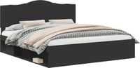 vidaXL Cadre de lit avec tête de lit noir 200 x 200 cm bois de pin massif