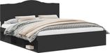 vidaXL Bedframe with Headboard Black 200 x 200 cm Solid Pine Wood