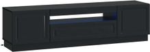 vidaXL - LED - tv-meubel - Zwart - Bewerkt - hout