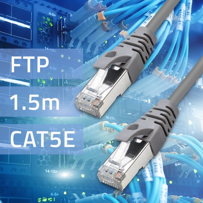 Qoltec FTP patchkabel | CAT5e | 2x RJ-45 | 1,5m | Hoge snelheid | Goud | Beschermd