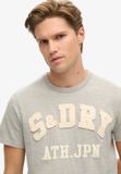 Superdry Vintage Athletic T-shirt met korte mouwen Heren Lichtgrijs gemêleerd Katoen M