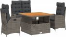 vidaXL Ensemble de jardin 4 pièces avec coussins poly rotin gris