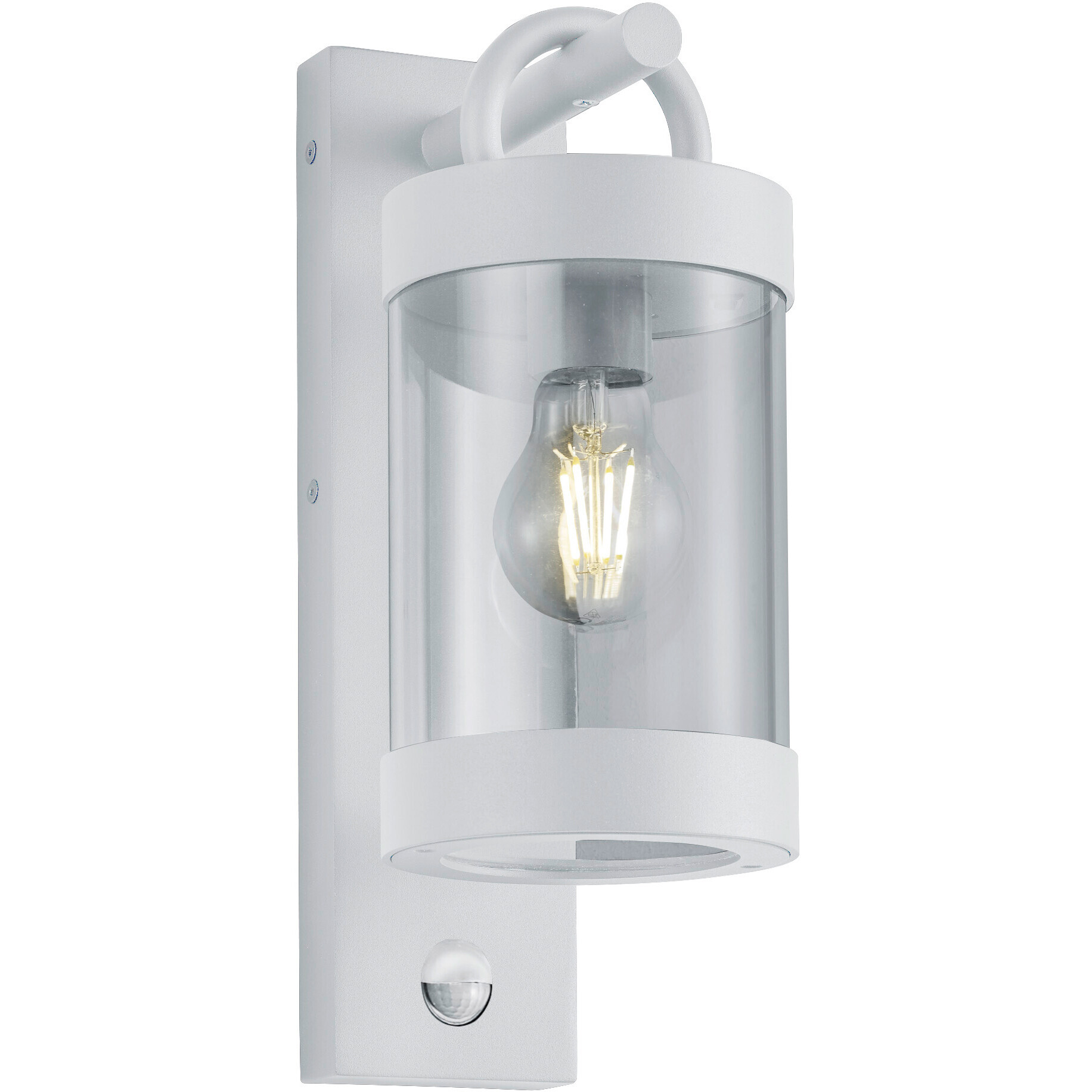 BES LED LED Tuinverlichting met Bewegingssensor - Wandlamp Buitenlamp - Trion Semby - E27 Fitting - Rond - Mat Wit - Aluminium