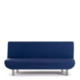 Eysa Bi-elastische bankovertrek voor 3-zitsbank, blauw, design Harlem