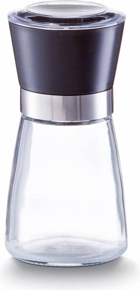 ZELLER Pepermolen van glas met zwart medium - 4003368197654