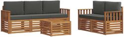 vidaXL - Acacia Hout Bank Loungeset - 5 Zitplaatsen - Natuurlijk en Antraciet
