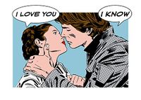 Star Komar Star Wars Classic Comic Quote Leia Han - Grootte: 70 x 50 cm - Muurschildering, Posters, Kunstdruk (zonder lijst)