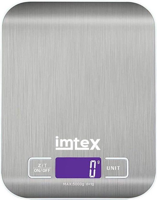 IMTEX Digitale Keukenweegschaal - 5kg - Zilver