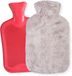 FEROCITY - Kruik met zachte pluche hoes - Inhoud 2 liter - Zachte rubberen kruik met comfortabele hoes - Grijs