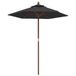 VidaXL Parasol met houten paal 196x231 cm zwart