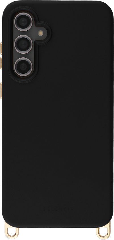 Selencia Rivièra MagSafe Backcover met afneembare haakjes voor de Samsung Galaxy S23 FE - Velvet Black