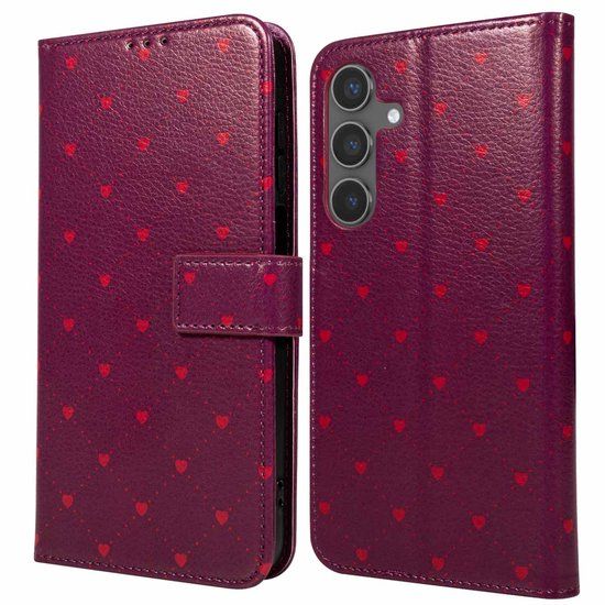 imoshion Hoesje - Geschikt voor Samsung Galaxy S24 - Design Bookcase smartphone - Crush Check Coral Dust