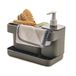 Snips Riordinello grijs, sponshouder met dispenser, spoelbakorganizer grijs, opbergdoos voor keukengerei 12L x 18B x 21H cm, gemaakt in Italië, 0% BPA- en ftalaatvrij