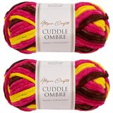 Utopia Crafts Cuddle Ombre Super Chunky chenillegaren voor breien en haken (2 x 100 g)