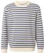 Urban Classics Striped Crewneck Sweater/trui Kinderen Creme/Blauw