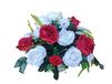 DRW Centrum Kunstbloemen - Ronde Witte en Rode Rozen - 45cm Diameter x 35cm Hoogte