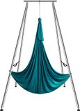 VEVOR Hamac de yoga aérienne avec cadre de yoga 6 x 2,6 m, balançoire de yoga verte, balançoire aérienne de yoga, hamac de yoga, balançoire, capacité de charge max. 250 kg, incluant chaussettes de yoga et coussinets pour les pieds, exercices anti-gravité